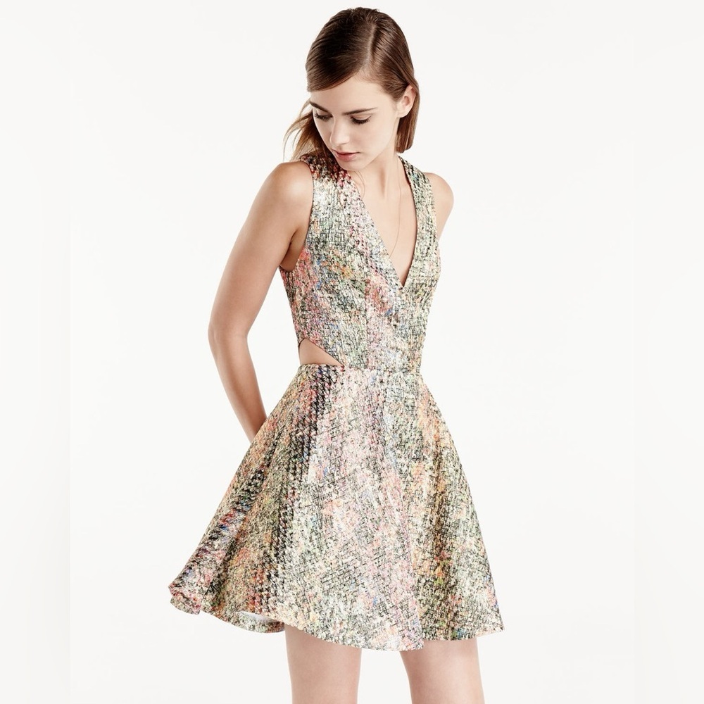Alice + Olivia Multicolor Textured Mini Dress Size 4